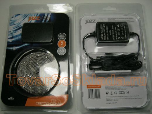 JazzWay Блистер LED SMD 3528/60 White IP65 2,0м 4,8 Вт/м с блоком питания ZC-F3528DFL60B-W-BL2