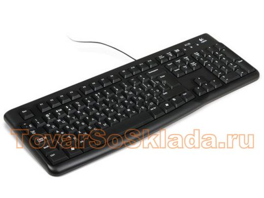 Клавиатура проводная LOGITECH K120, USB, 104 клавиши, черная, 920-002522, проводная