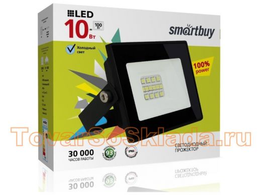 Прожектор светодиодный  10W, Smartbuy-10W/6500K/IP65 (SBL-FLSMD-10-65K) FL SMD LED
