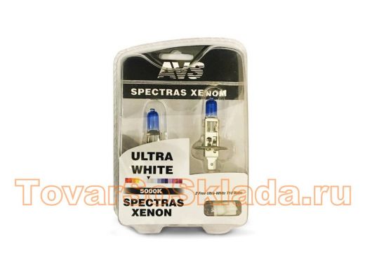 Газонаполненные лампы AVS SPECTRAS Xenon 5000K H1 12V 75W, комплект 2+2 (T-10) шт.
