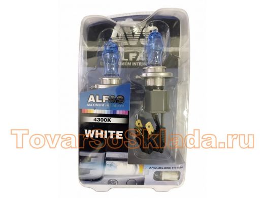 Газонаполненные лампы AVS ALFAS Maximum Intensity 4300К H4 24V 75/85W, комплект 2+2 (T-10) шт.
