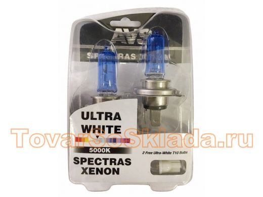 Газонаполненные лампы AVS SPECTRAS Xenon 5000K H4 12V 65/75W, комплект 2+2 (T-10) шт.