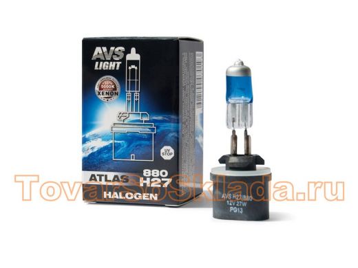 Галогенная лампа AVS ATLAS BOX/5000К/ H27/880 12V.27W.Коробка-1шт.