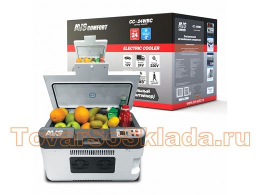 Холодильник автомобильный AVS CC-24WBC(программное цифровое управление, USB-порт)  24л 12V/24V/220V