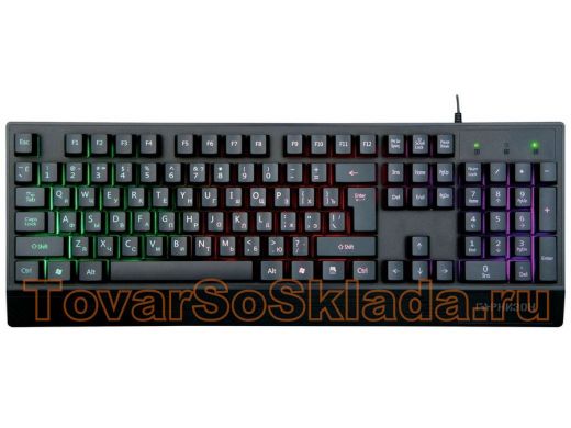 Клавиатура проводная Гарнизон GK-210G,игровая ,USB,черный,104 клавиши,подсветка Rainbow,кабель 1.5м