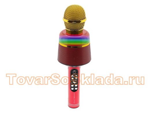 Микрофон караоке, Орбита OT-ERM10 Красный RGB  (Bluetooth, динамики, USB)