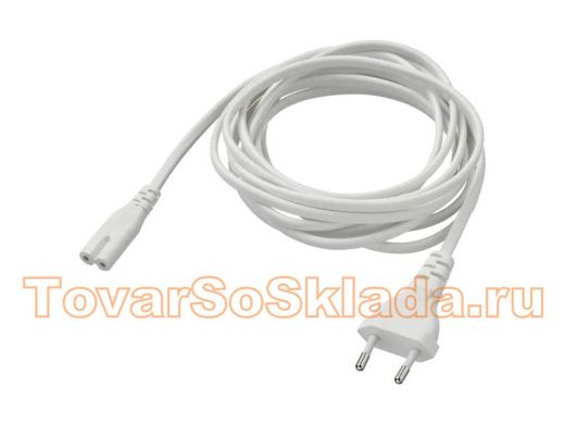 Кабель питания 1,5м для ноутбуков, аудио/видео техники  белый сетевой шнур (С7/2.5А) -1,5м