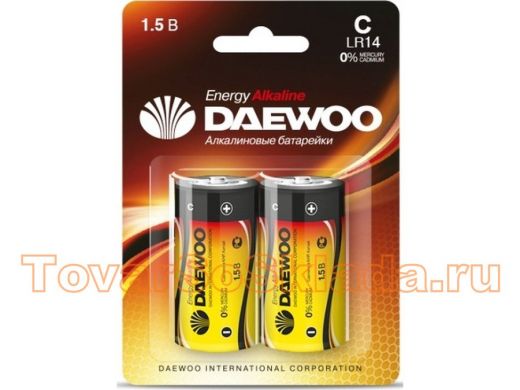 Батарейка (элемент питания) LR14  Daewoo Energy Alkaline BL-2 (цена за 1 элемент)