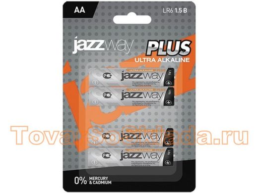 Батарейка LR6  JAZZway PLUS Ultra Alkaline BL-4 (цена за 1 элемент)