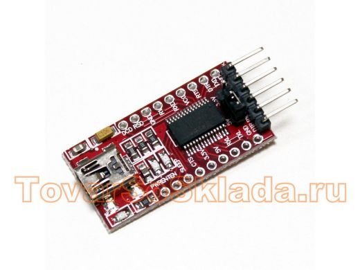 Конвертер/адаптер: разъем  USB;  шт-USB - UART на FT232RL, miniUSB, 6pin