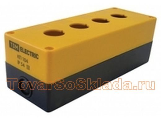Корпус КП104 для кнопок 4места желтый TDM SQ0705-0009
