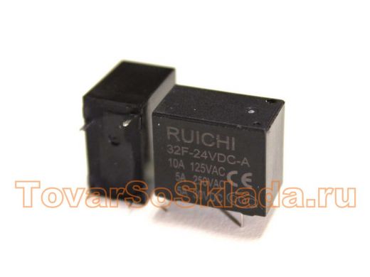 Электромагнитное реле  HLS-32F (DC24V-5A-1C) 15x10,5x19 4к. (Ruichi) контакты под пайку' 86064