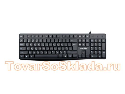 Клавиатура проводная Gembird KB-8410, USB, черный, шоколадный тип клавиш, 104 кл., кабель 1,5м
