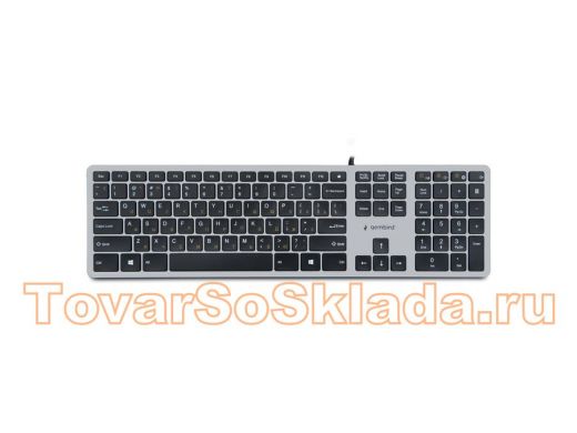 Клавиатура проводная Gembird KB-8420, USB, сер.,109 кл.,м/медиа,ножничный механизм, бес