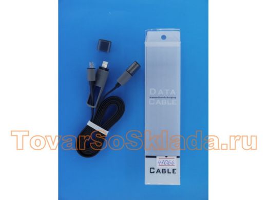 Шнур USB / Lightning (iPhone) DATA CABLE, USB 2,0 - 2 в1 (шт. iPhone 5  + шт. micro USB) 1м