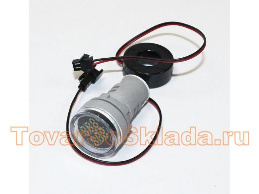 Вольтамперметр цифровой LED AC/50Hz (20-500VAC, 0-100A датчик тока) DMS-231 белый (дисплей 28мм, кор
