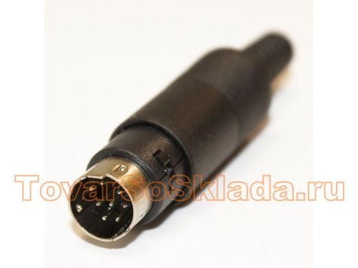 Штекер SVHS (Mini Din) 8 pin пластик на кабель