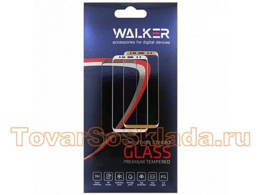 Защитное стекло Samsung A21/A21s, чёрное, Walker Full glue с рамкой