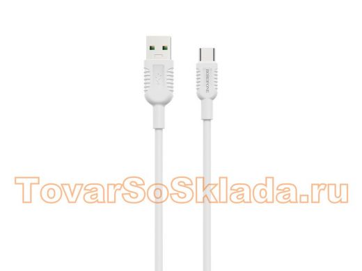 Кабель микро USB (AM/microBM)  BOROFONE BX33 Белый кабель USB 5А (TYPE-C) 1.2м