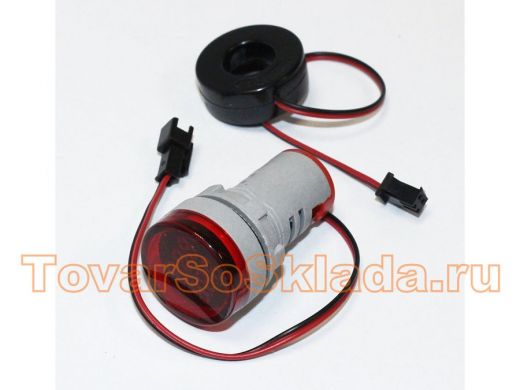 Вольтамперметр цифровой LED AC-50Hz (20-500VAC, 0-100A датчик тока) DMS-235 красный (дисплей 28мм, к