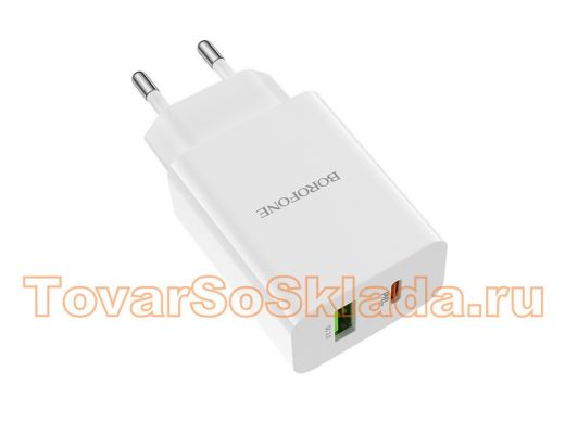 Зарядное устройство USB  BOROFONE BA56A с USB (QC3.0+PD20W,3000mA)