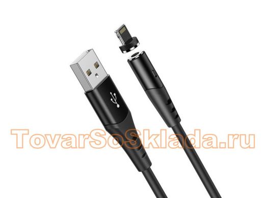 Шнур USB / Lightning (iPhone) Hoco X60 Черный кабель магнитный USB 2A (iOS Lighting) 1м