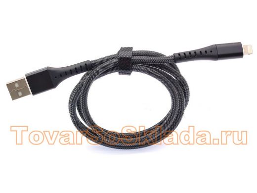 Шнур USB / Lightning (iPhone) Орбита OT-SMI32 Черный кабель USB 2.4A (iOS Lightning) 1м