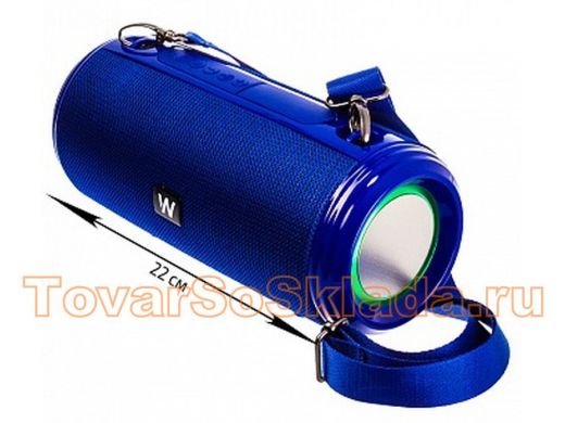 Колонка Walker WSP-140, Bluetooth, 5Вт, microSD, USB, AUX, FM, подсветка, синяя