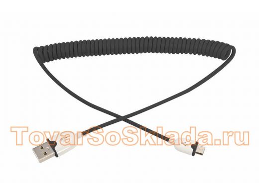 Кабель микро USB (AM/microBM)  1.5 м витой черный Rexant