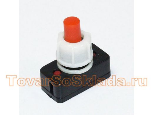 Кнопка PBS-17A-2 для светильников красно-белая (I-O) (Dустан-10мм, 25х12мм) с фиксацией (250V/2A)  5