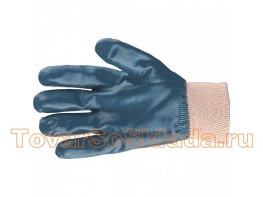 Перчатки трикотажные с обливом из бутадиен-нитрильного каучука, манжет, L// Сибртех