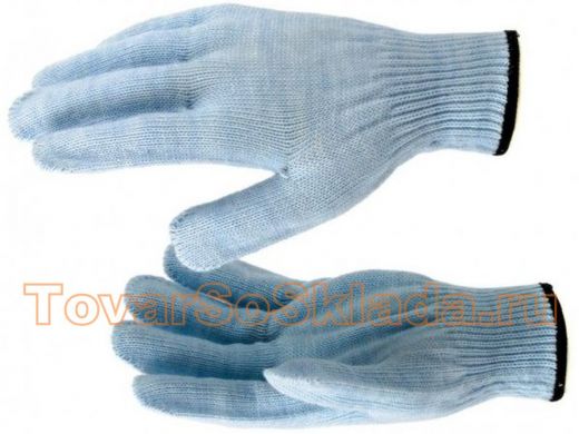 Перчатки трикотажные, акрил, цвет: зенит, оверлок, Россия// Сибртех