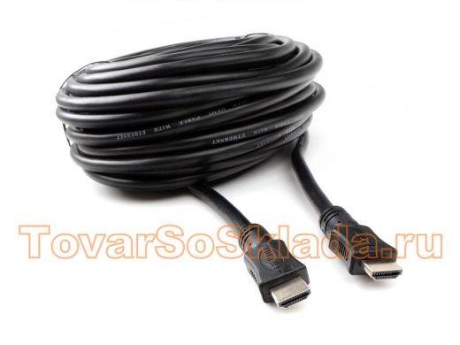 Шнур  HDMI / HDMI 15 м  Cablexpert CC-HDMI4L-15M, v2.0, 19M/19M, серия Light, черный, позол., экран