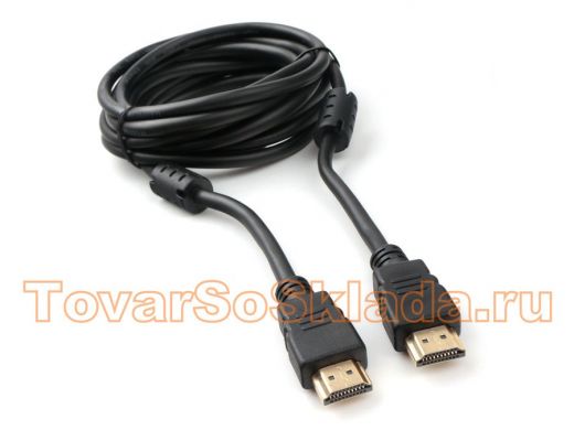Шнур  HDMI / HDMI  3 м Cablexpert CCF2-HDMI4-10, v2.0, 19M/19M, черный, позол., экран, 2 ферр кольца