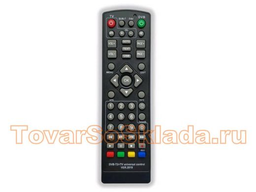 .Пульт ДУ универсальный для цифровых ресиверов DVB-T2+TV   RC-T2+TV 