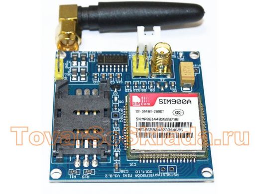 Arduino 2223-7: Модуль GSM GPRS SIM900A MicroSIM с антенной, интерфейс - UART  DC3.4-5V