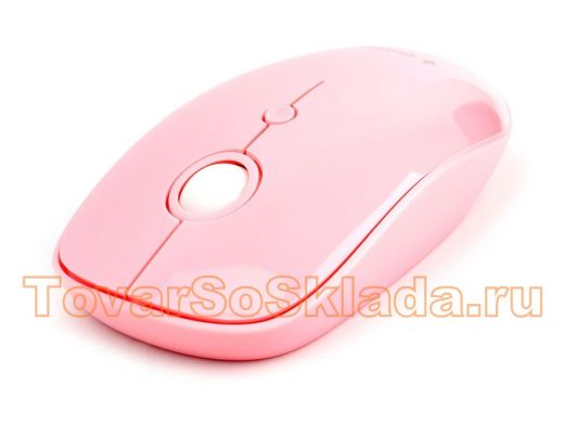 Мышь беспров. Gembird MUSW-390, 2.4ГГц, 2 кнопки + колесо кнопка,1000DPI розовый глянец