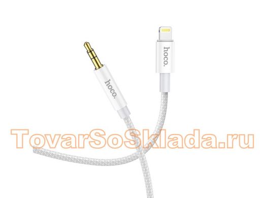 HOCO UPA19 Белый кабель аудио (штекер iOSLightning - штекер Джек 3,5мм) 1м