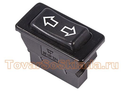Выключатель (стеклоподъемника) клавишный 12V 20А (5с) (ON)-OFF-(ON)  черный  REXANT