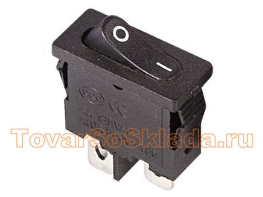 Выключатель клавишный 250V 6А (2с) ON-OFF черный  Mini  REXANT