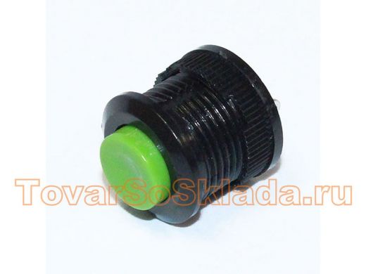 Кнопка DS500 круглая зелёная, без фиксации (устан D-13мм, 125V/3A)