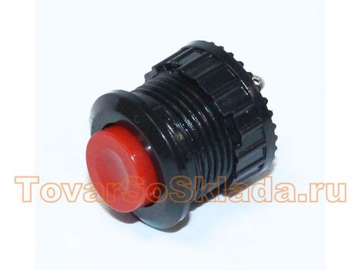 Кнопка DS500 круглая красная, без фиксации (устан D-13мм, 125V/3A)