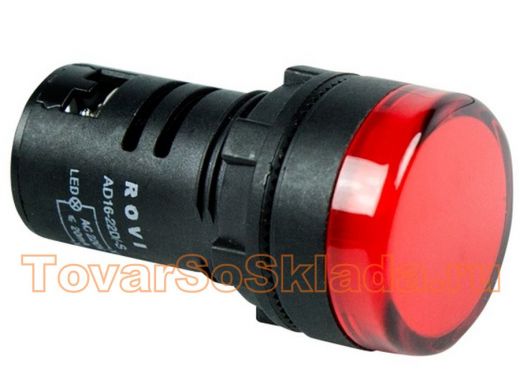 Лампа индикаторная  диаметр 16  220V  красный LED  REXANT