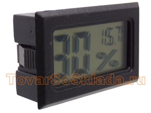 Термометр встраиваемый, термометр-гигрометр 48х28,5х15 (чёрный цвет) 