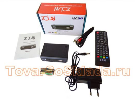 . Zolan ZN605 без дисплея, пластмассовый корпус, приставка цифрового ТВ