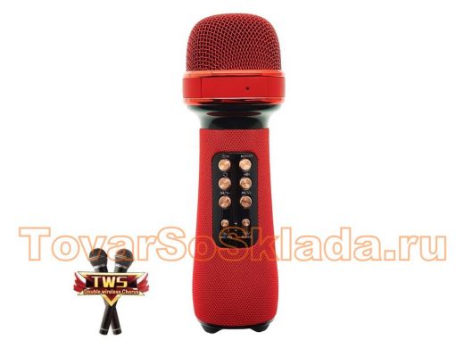 WSTER WS-898 Красный микрофон беспроводной (Bluetooth, динамики, USB)