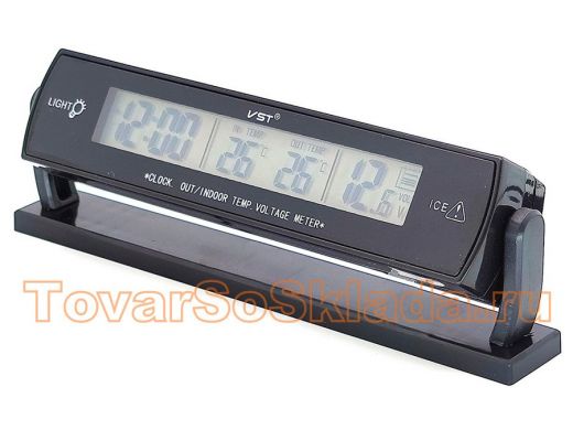 Часы VST-7013V часы авто (температура, будильник, вольтметр)/80/160