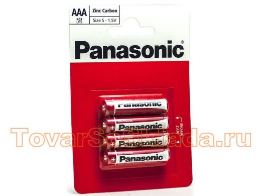Батарейка R03  Panasonic Zinc Carbon BL-4