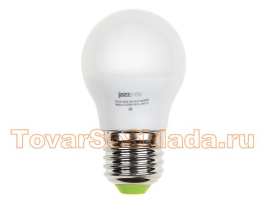 Светодиодная лампа JazzWay PLED-ECO  G45 5W  4000К 400Lm E27