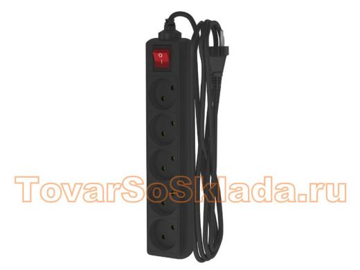 Сетевой удлинитель  ФОТОН 10-35S 5р 3м, 10А, выключатель (черный)